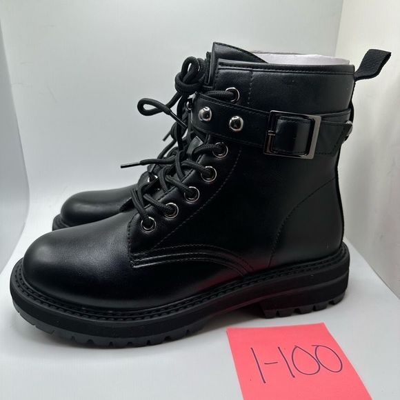 Dunes Women's Stud lace up boot +Memory Foam 8.5 BLACK - Picture 3 of 7